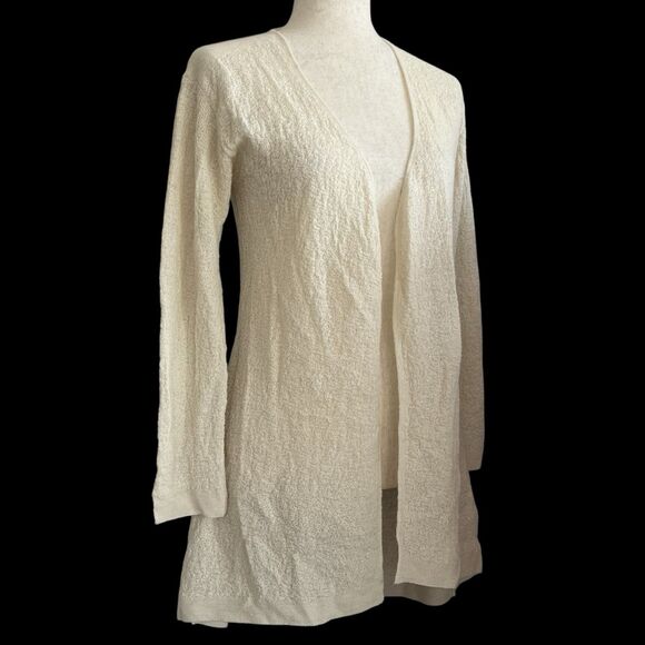 QINTI Baby Alpaca Duster Size S Cream Longline Cardigan Sweater Cozy Hygge Peru - Picture 1 of 9